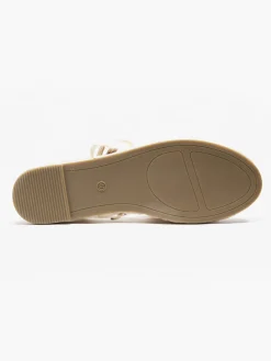 Online Nautral Espadrille with Ankle Tie Detail Women Loafers & Low Shoes·Espadrilles