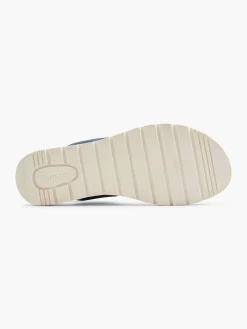 Best Navy Elasticated Strap Sandal with Contrasting Sole Women Sandals·Flat Sandals